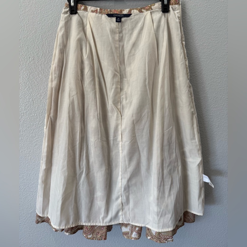 Chadwick’s Paisley Cotton Midi Skirt 4P | Boho A-Line Flowy Cottagecore Vintage - Picture 8 of 11